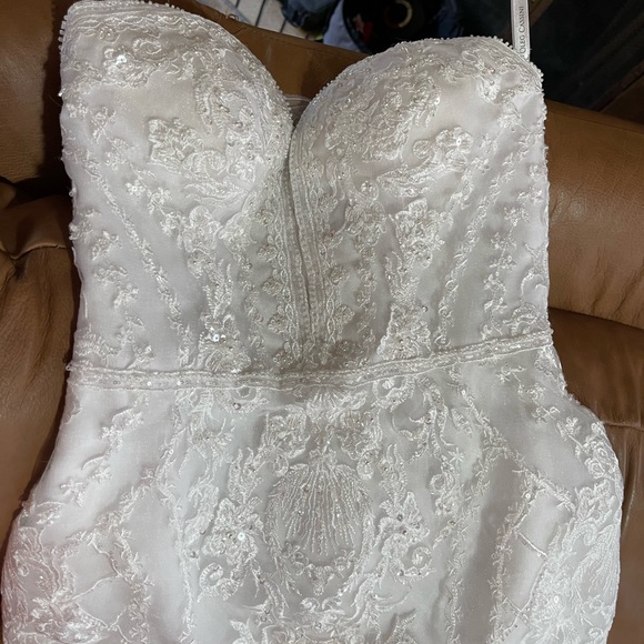 David’s Bridal Beaded Scroll & Lace Mermaid Wedding Dress - Picture 9 of 9